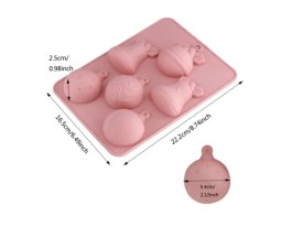 Molde silicona 6 adornos Navidad grande 
